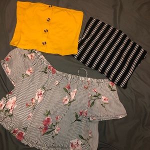 Crop Tops; 2 medium & 1 small